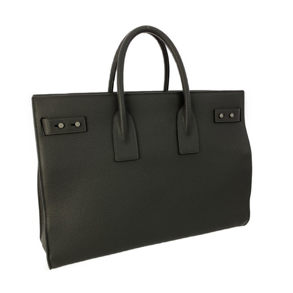 Saint Laurent Tote Large Sac Grained Jour De Leather Black Bag - Picture 1 of 7